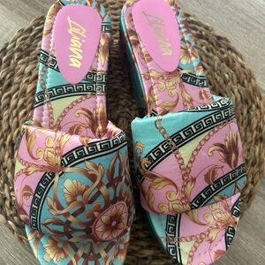 Vibrant Pink and Blue Stylish Sandals